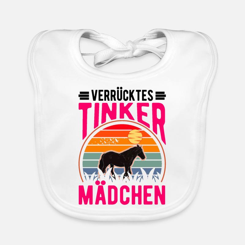 Verrücktes Tinker Mädchen Tinkerpferd Baby Bio-Lätzchen