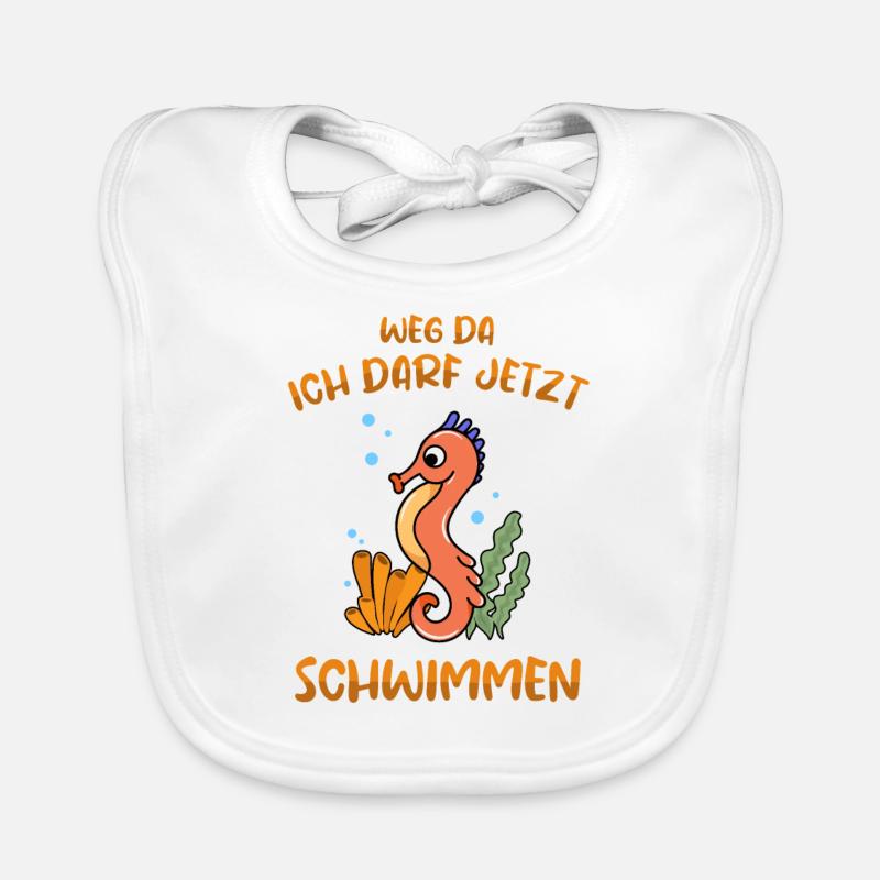 Schwimmen Seepferdchen bestanden Abzeichen Baby Bio-Lätzchen