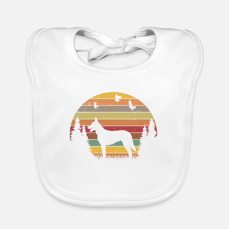 Hollandse Herder Retro Dutch Shepherd Organic Baby Bibs