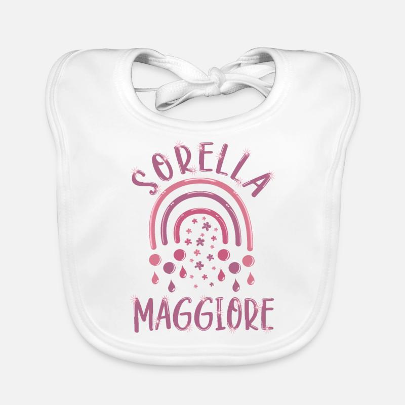 Sorella Maggiore Bambina Arcobaleno Ragazza Organic Baby Bibs