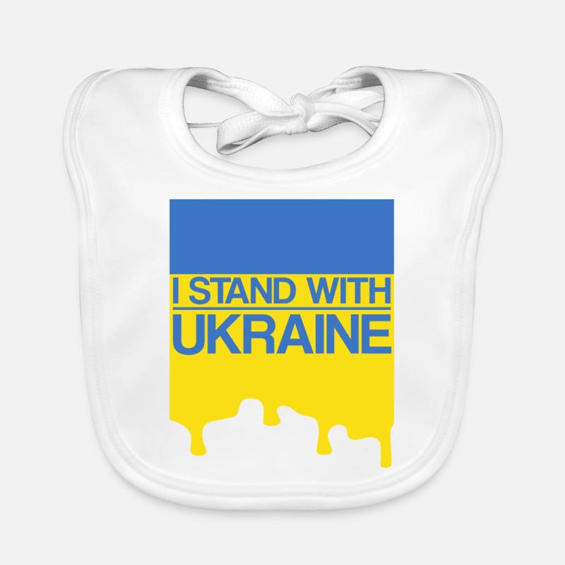 Ich stehe an der Seite der Ukraine mit der Unterstützung der Ukraine Ukrain Baby Bio-Lätzchen