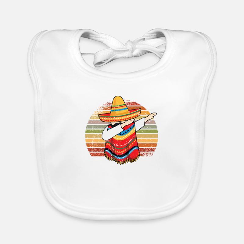 Dabbing Mexican Poncho Cinco de Mayo Organic Baby Bibs