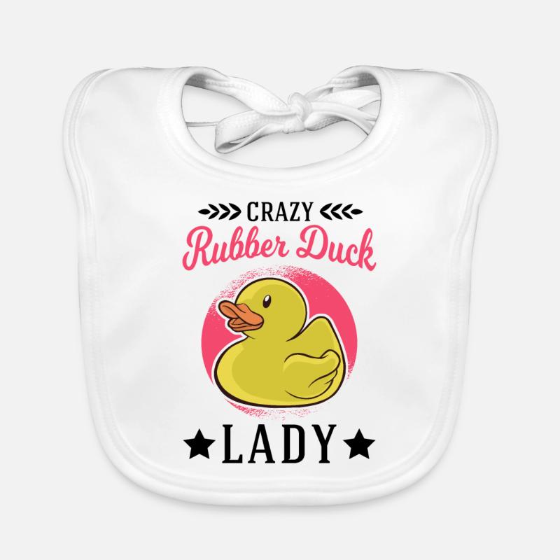 Crazy Rubber Duck Lady Gummiente Baby Bio-Lätzchen