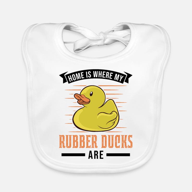 Home is where my Rubber ducks are Gummiente Baby Bio-Lätzchen