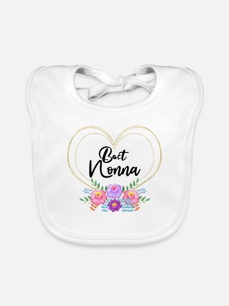 Meilleure Nonna Meilleure Grand-mère italienne Grand-mère suisse - Bavoir bio Bébé - blanc - Devant