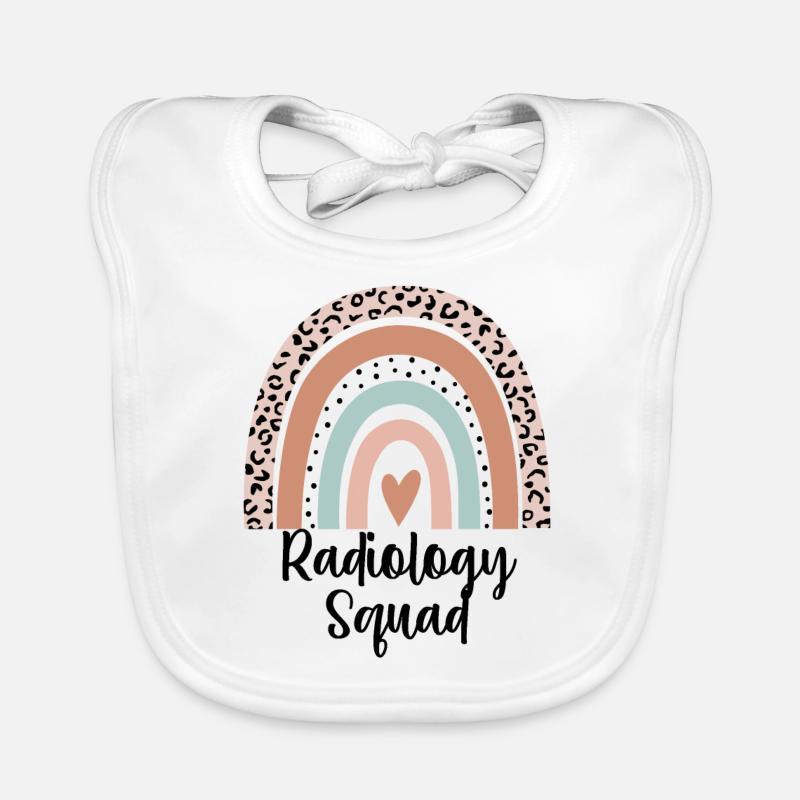 Radiology Squad Rainbow Leopard Xray Technician Organic Baby Bibs