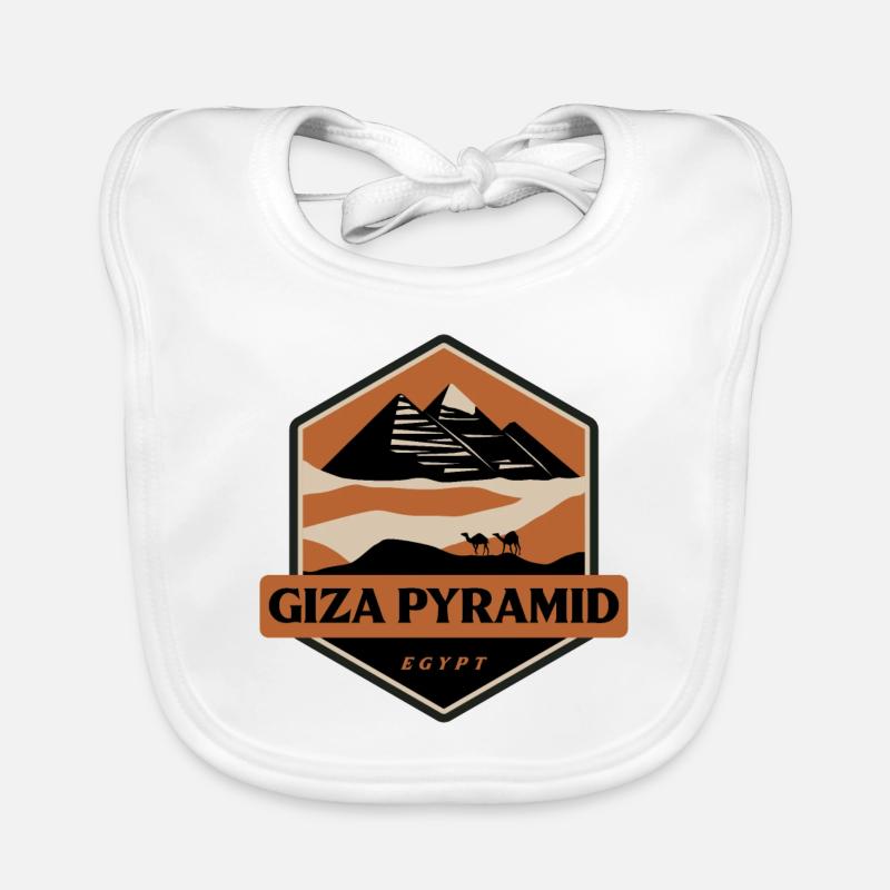 Pyramide von Gizeh - Ägypten - Baby Bio-Lätzchen - Weiß