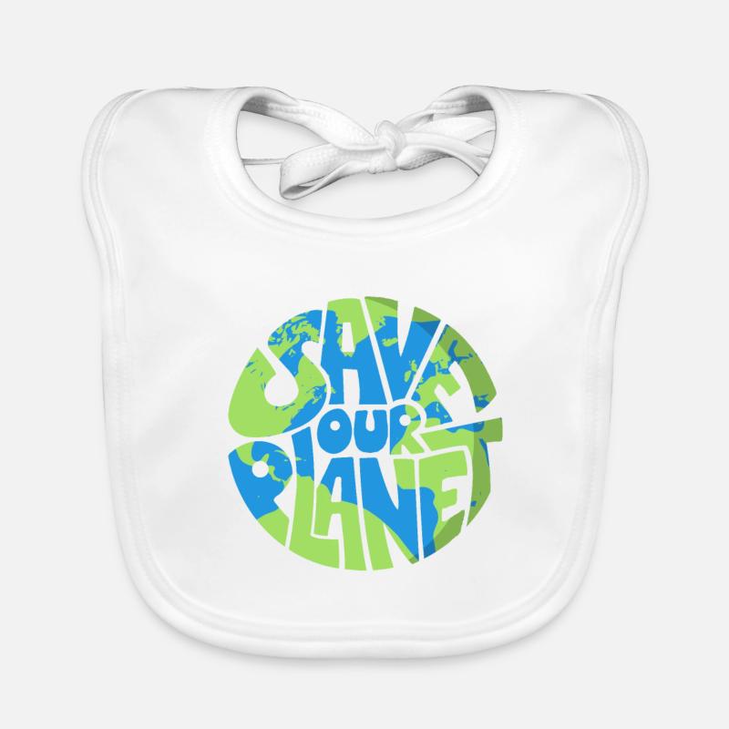 Save Our Planet Earth Day Conservation Anniversary - Baby Bio-Lätzchen - Weiß