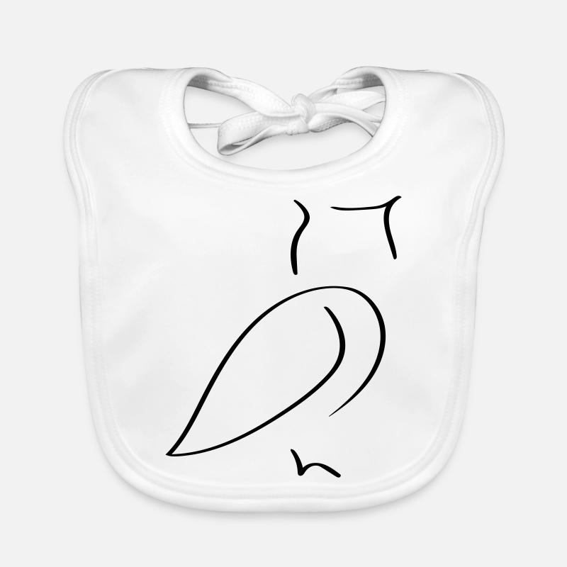Owl Line Art - Minimaliste Bavoir bio Bébé