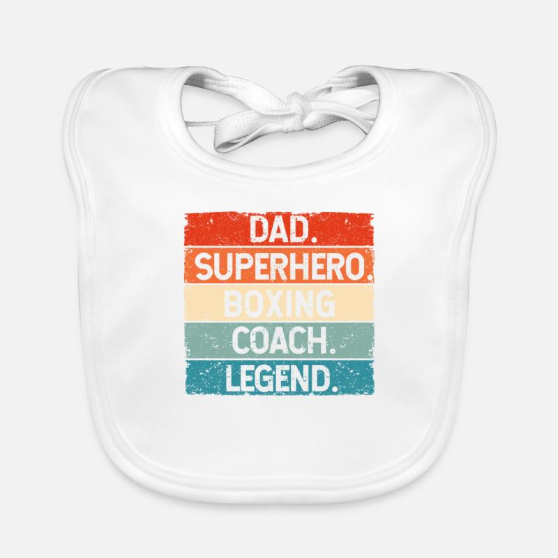 Papa Superhero Boxing Trainer Legend Boxer Trainer Bavoir bio Bébé