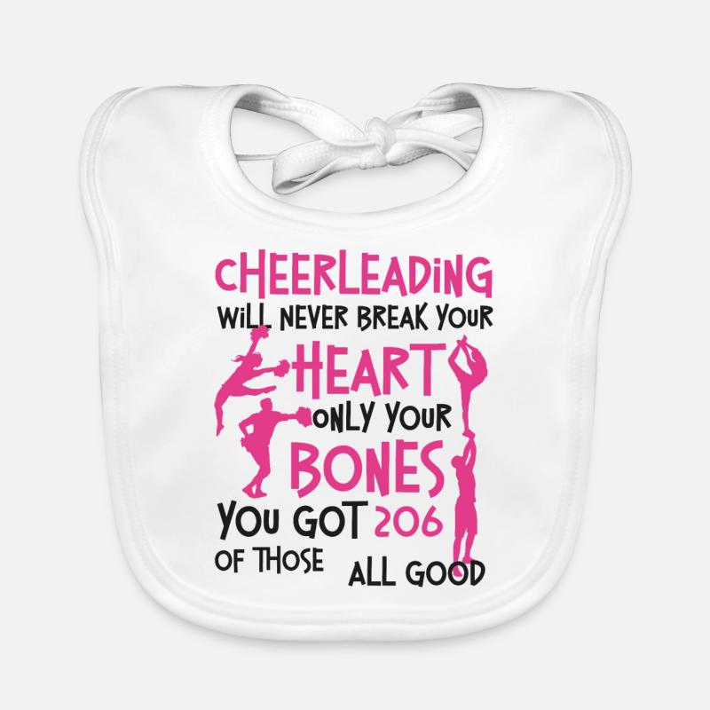 Cheer Cheerleading Cheerleading - Bavoir bio Bébé - blanc