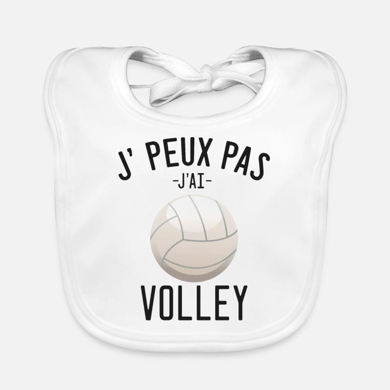Je peux pas j'ai volley - Bavoir bio Bébé - blanc
