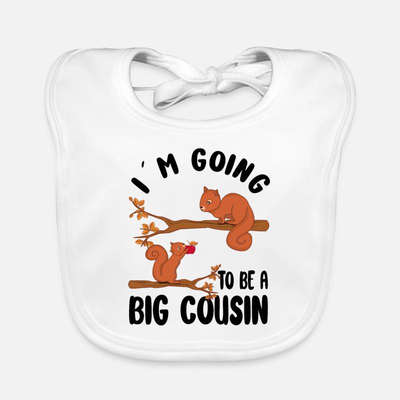 Ich werde große Cousine Eichhörnchen Mädchen Baby Bio-Lätzchen