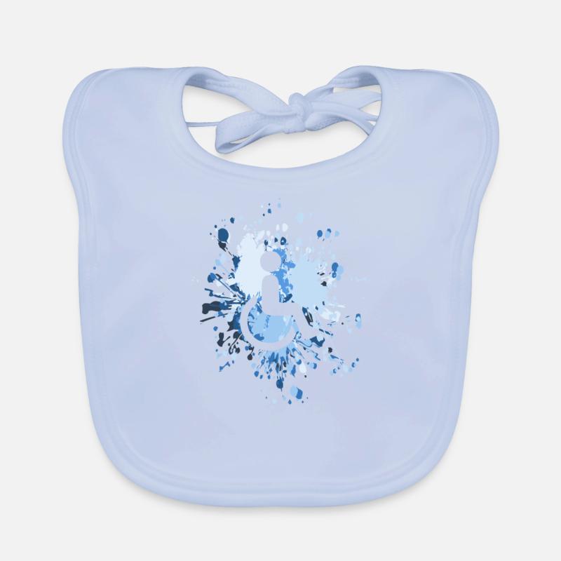 Handicap Icon Color Splash Organic Baby Bibs