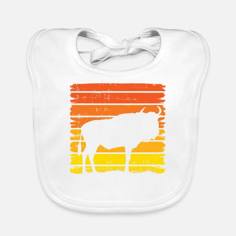 Retro Wildebeest GNU Wildlife Tier Antilope Baby Bio-Lätzchen
