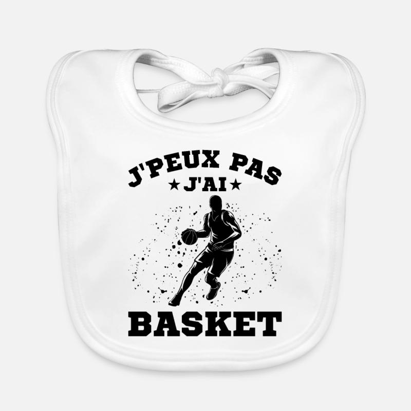 Je Peux Pas J'ai Basket - Bavoir bio Bébé - blanc