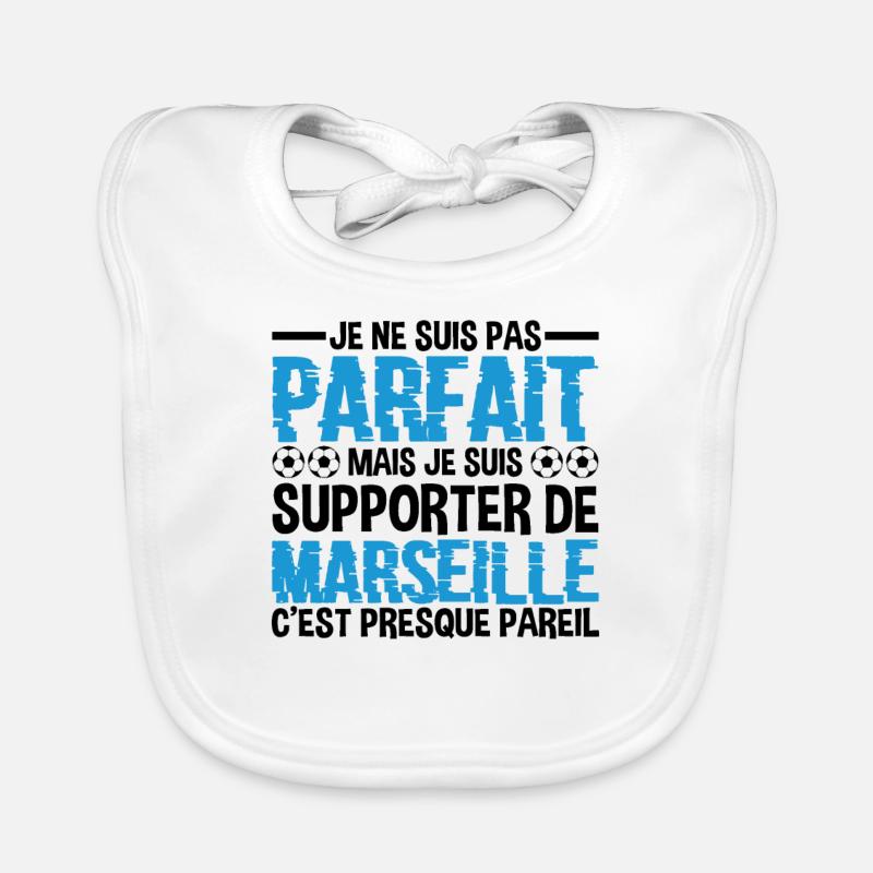 Je Suis Un Supporter De Marseille Parfait OM - Bavoir bio Bébé - blanc