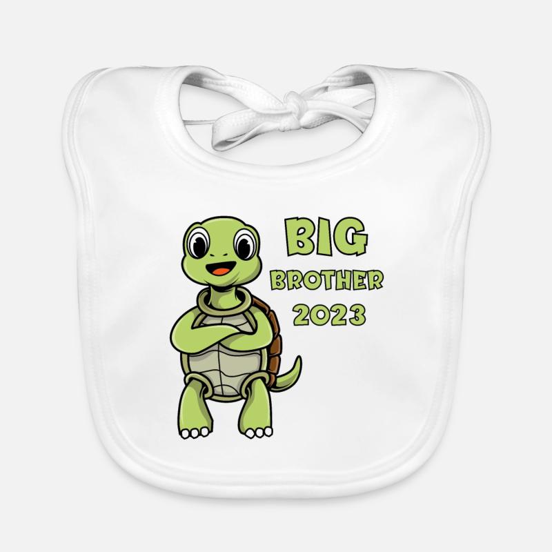 Älterer Bruder 2023 Turtle Baby Bio-Lätzchen