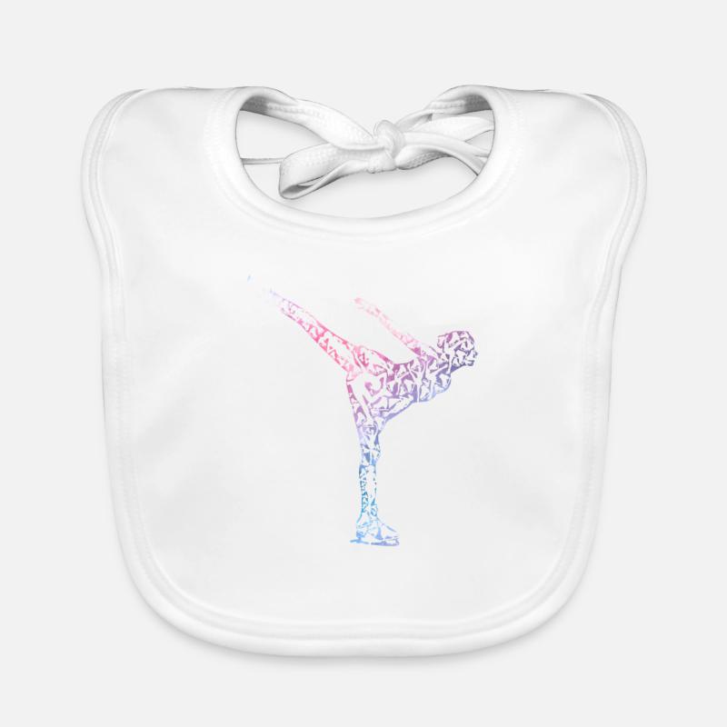 Eislaufen Eiskunstläuferin Silhouette Mädchen Baby Bio-Lätzchen