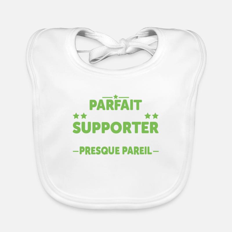 Supporter De Saint Étienne - Bavoir bio Bébé - blanc
