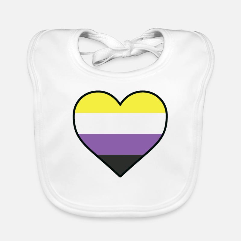 LGBT-Herz - LGBTQIA Non Binary Baby Bio-Lätzchen