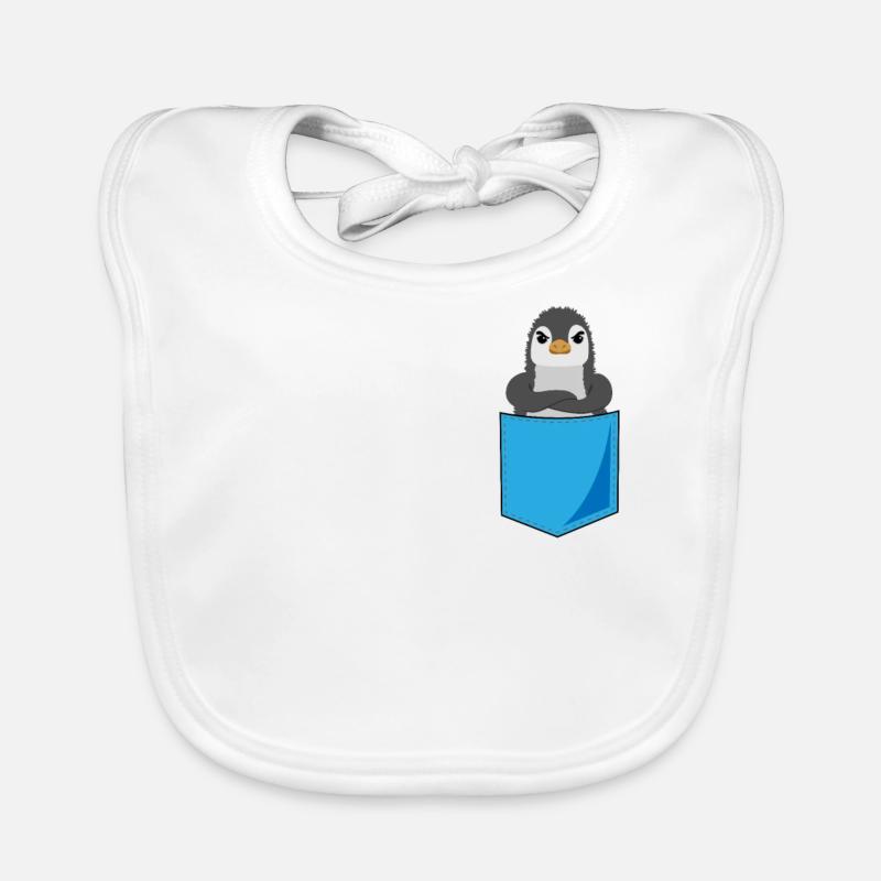 Böser Pinguin Brusttasche Print Seevogel Geschenk Baby Bio-Lätzchen