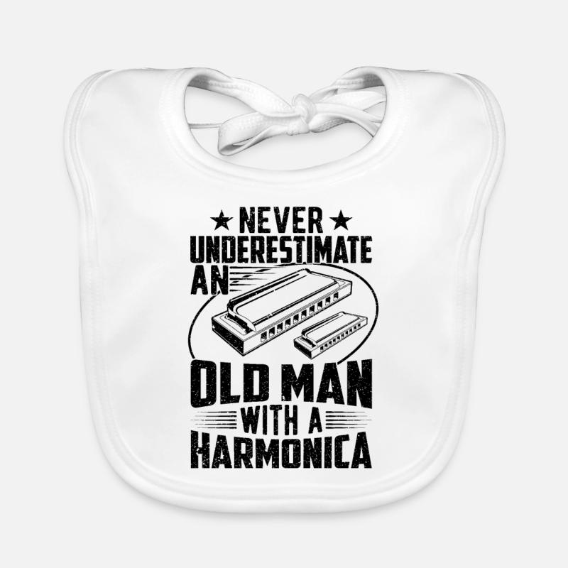 Vieil Homme Avec Un Harmonica Bavoir bio Bébé