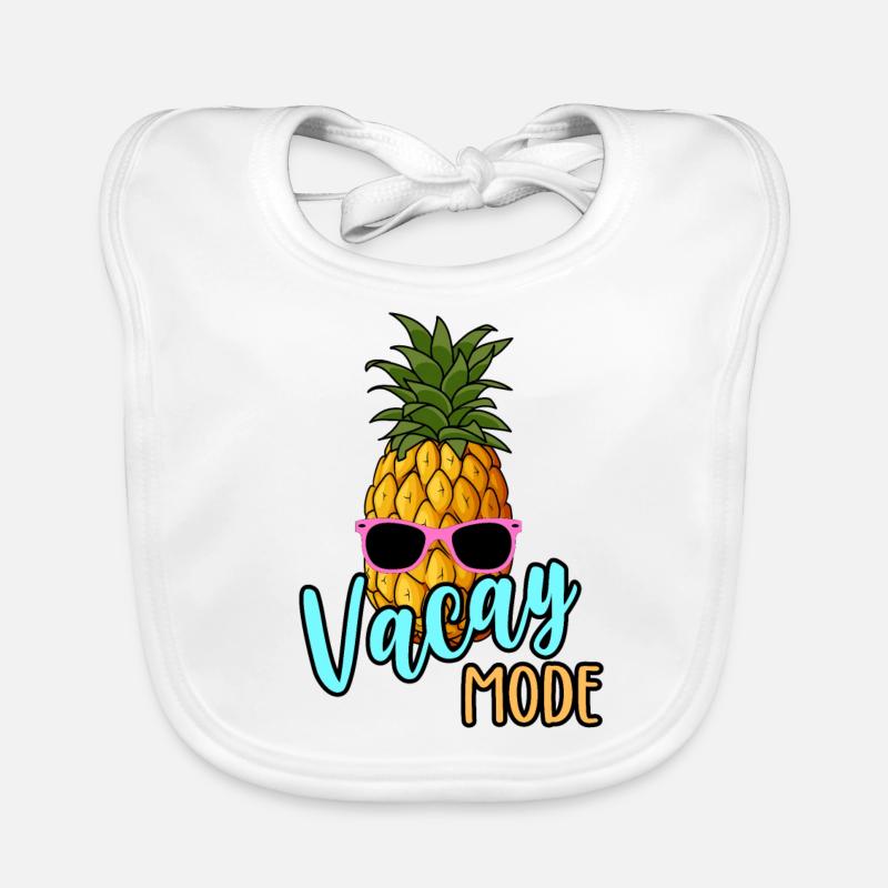 Vacay Mode Ananas & Lunettes de soleil Vacances d’été Bavoir bio Bébé