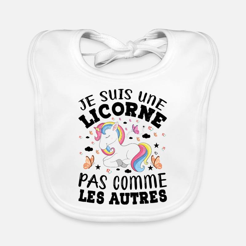 Je Suis Une Licorne Pas Comme Les Autres Bavoir bio Bébé