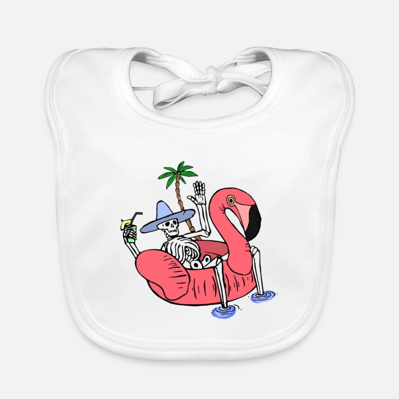 Skeleton on Summer Holiday Organic Baby Bibs