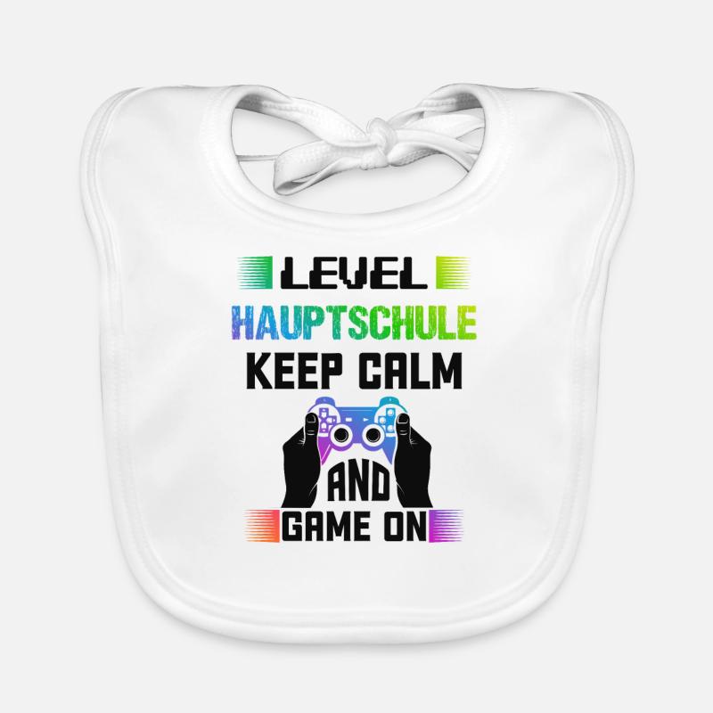 Level HAUPTSCHULE keep calm and game on Baby Bio-Lätzchen