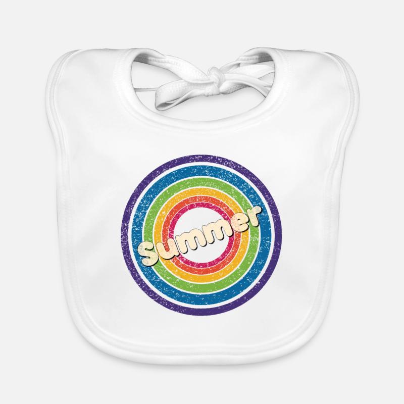 Sommer Vintage Regenbogen Baby Bio-Lätzchen