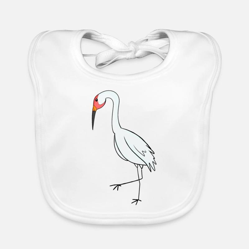 Migratory Birds Crane Bird Organic Baby Bibs