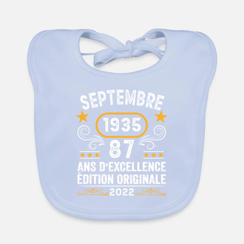 Septembre 1935 87 Ans Anniversaire Idée Cadeau Bavoir bio Bébé