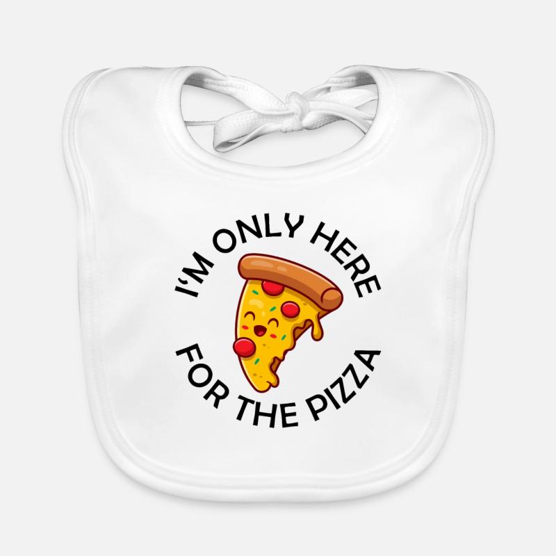 Je ne suis là que pour la pizza Drôle de pizza Bavoir bio Bébé