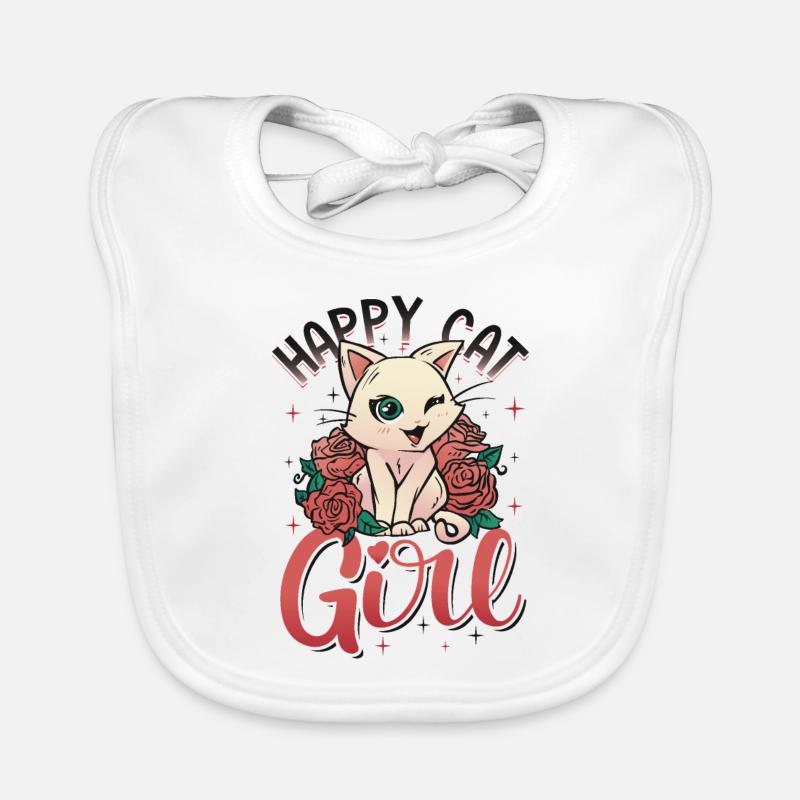 Happy Cat Mädchen Kätzchen Baby Bio-Lätzchen