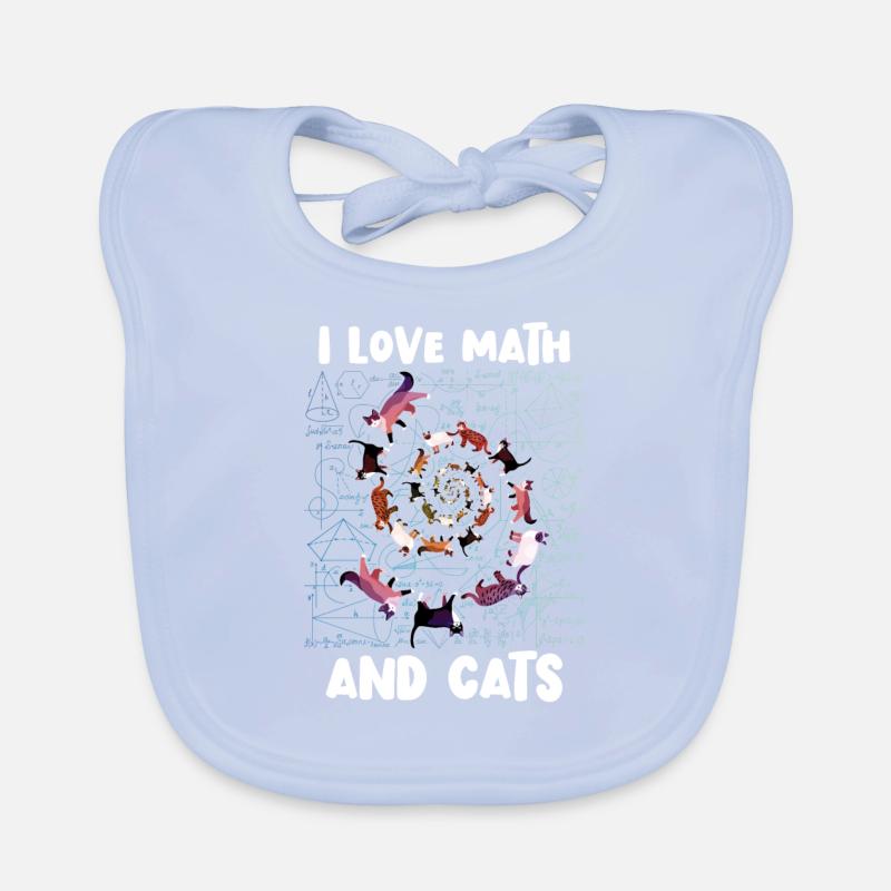 Math Kitty Cat J’adore maths et chats mathématiques Bavoir bio Bébé
