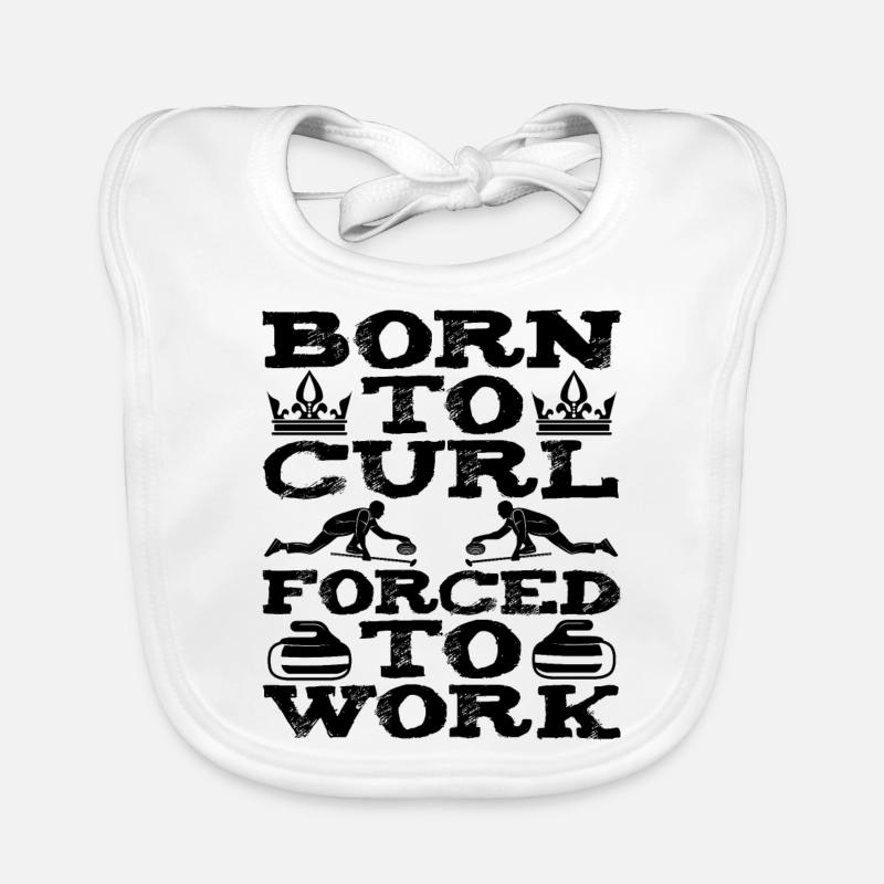 Born To Curl Forced To Work Funny Curling Baby Bio-Lätzchen