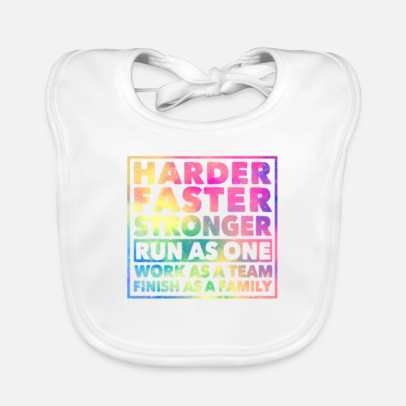 Plus dur Courir plus vite Objectif de l’équipe de travail plus fort Bavoir bio Bébé
