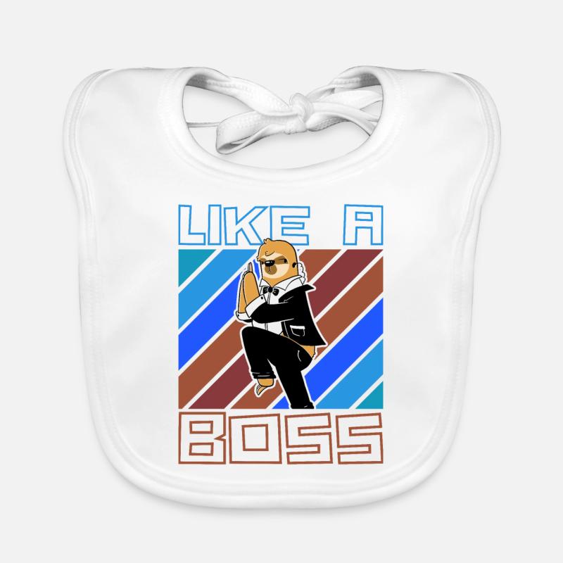 Like a Boss - Funny Sloth Agent Saying Organic Baby Bibs