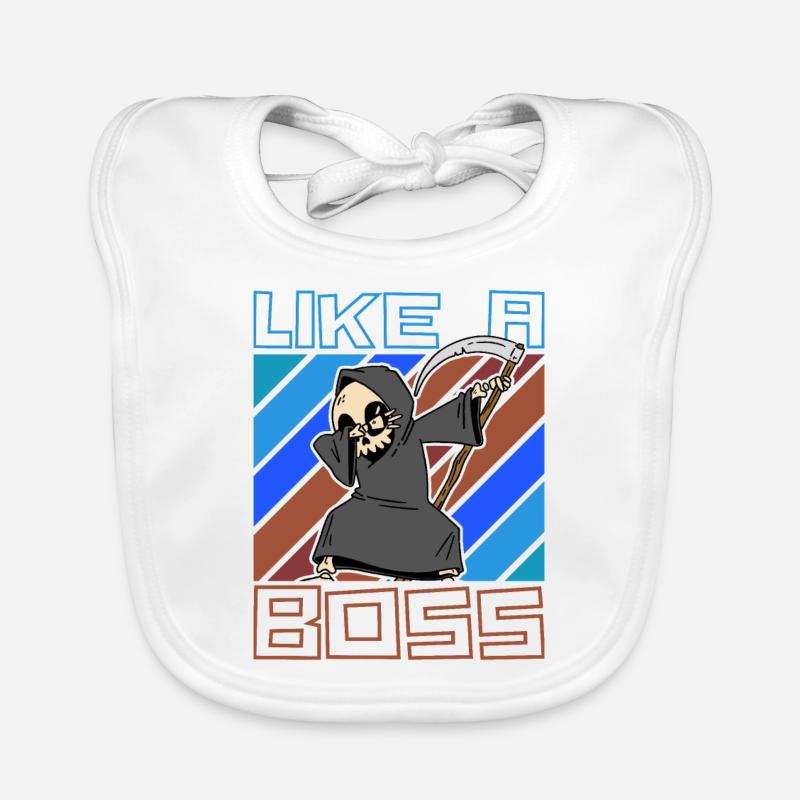 Like a Boss - Lustiger Dabbing Sensenmann Spruch Baby Bio-Lätzchen