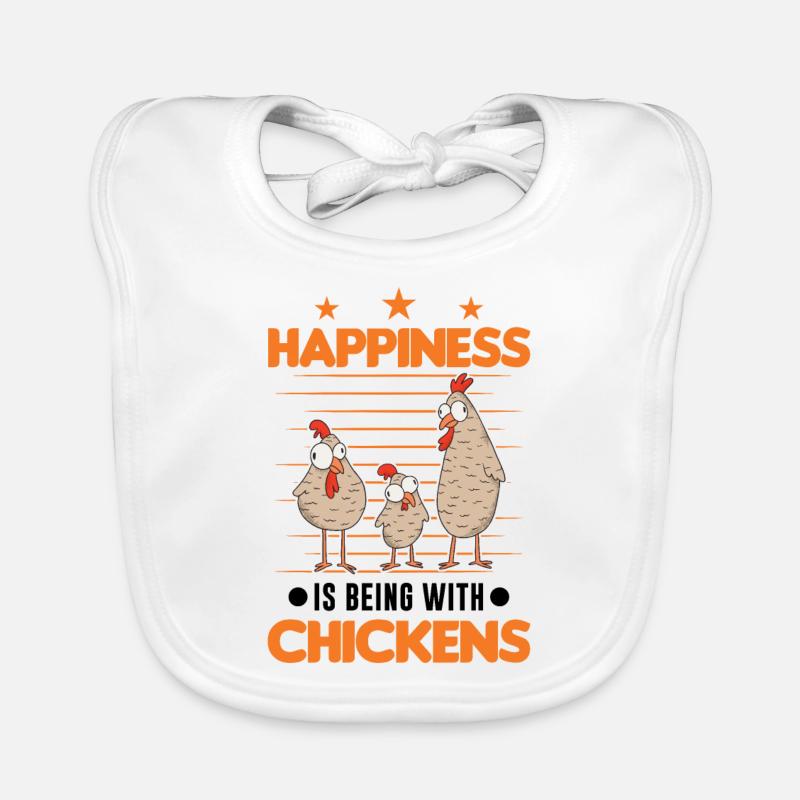 Happiness is being with Chickens Hühner Baby Bio-Lätzchen
