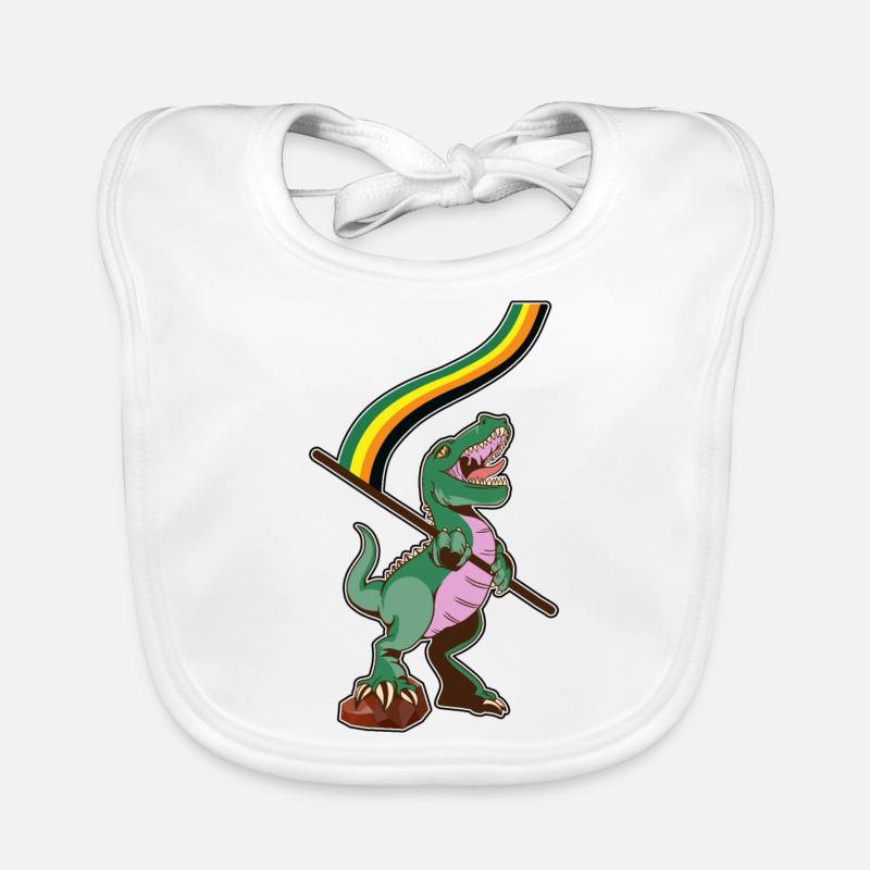 LGBTQ Flag - Dinosaur Aromantic Organic Baby Bibs