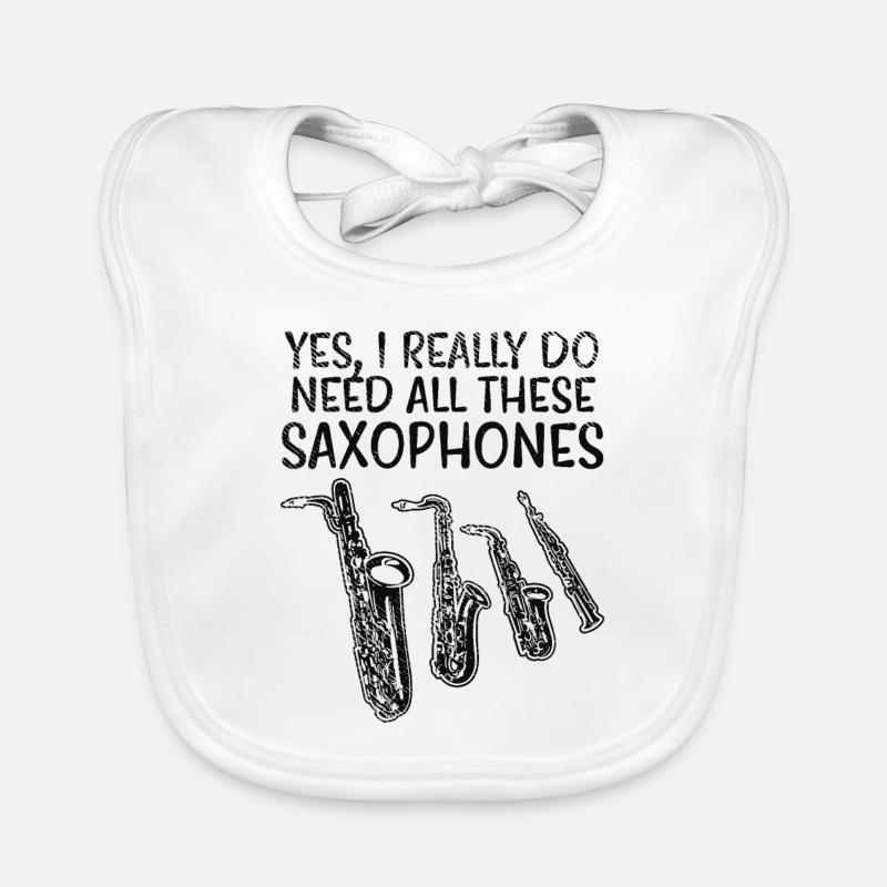 Saxophone Arten - Baby Bio-Lätzchen - Weiß