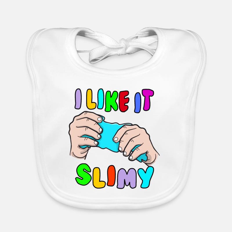 I like it Slimy Slime Fluffy Drizzly Cloud Organic Baby Bibs
