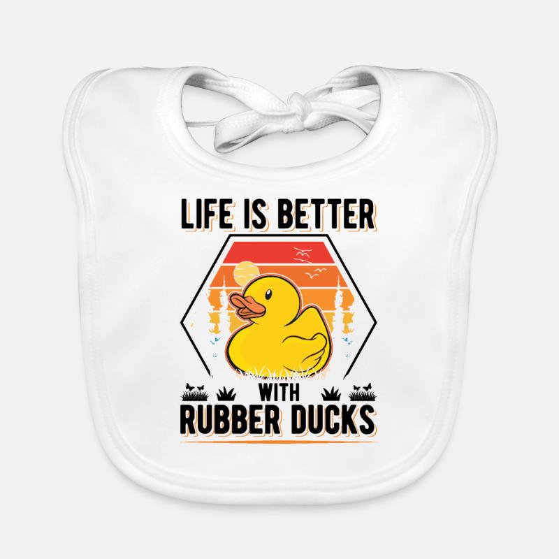 Life is better with Rubber Ducks Rubber Duck Organic Baby Bibs