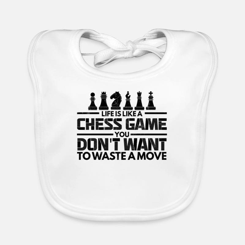 Life Chess Game Waste No Move Chess Organic Baby Bibs