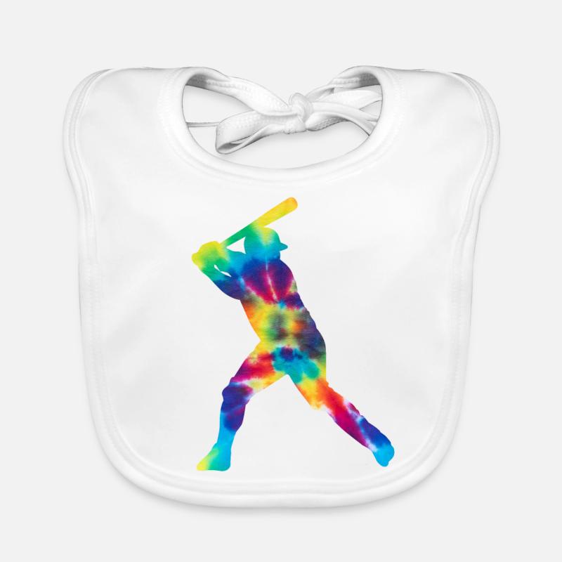 Batteur tie dye de fan de baseball Bavoir bio Bébé