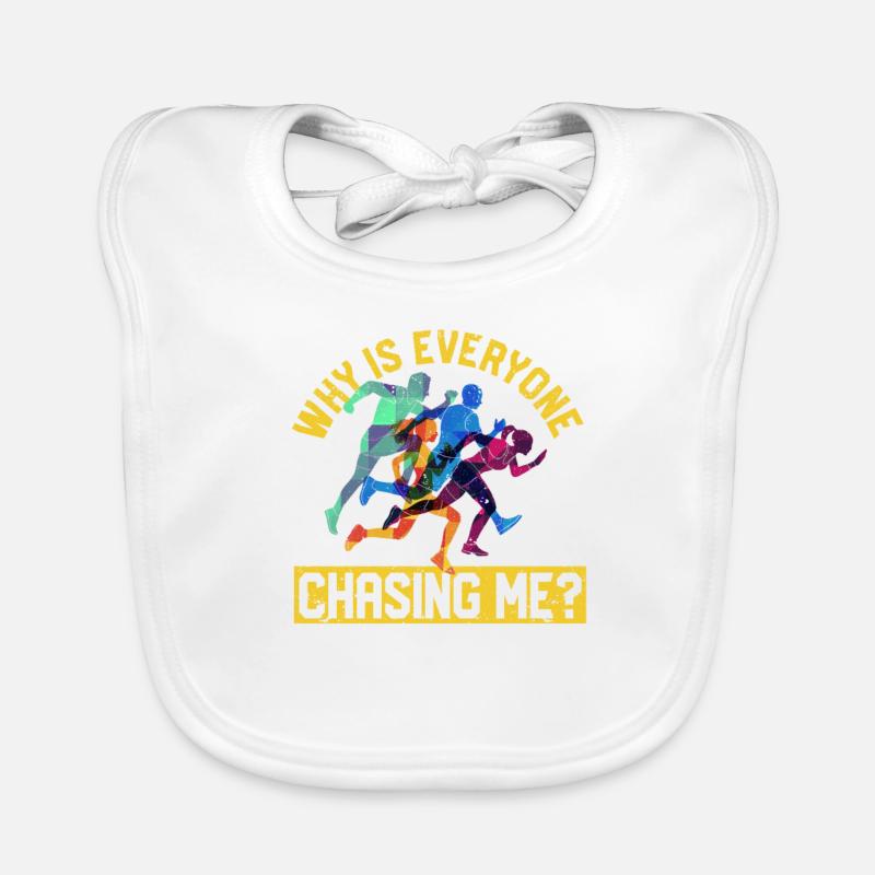 Funny long-distance runner Why is everyone behind Organic Baby Bibs