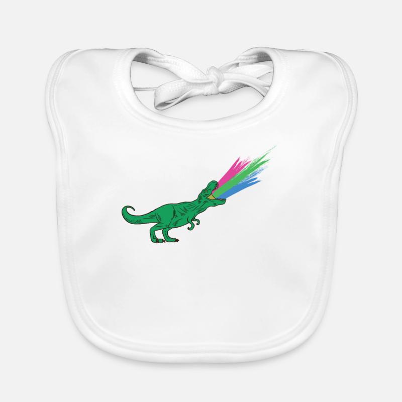 LGBTQ Polysexual Flag - Dinosaurs Organic Baby Bibs